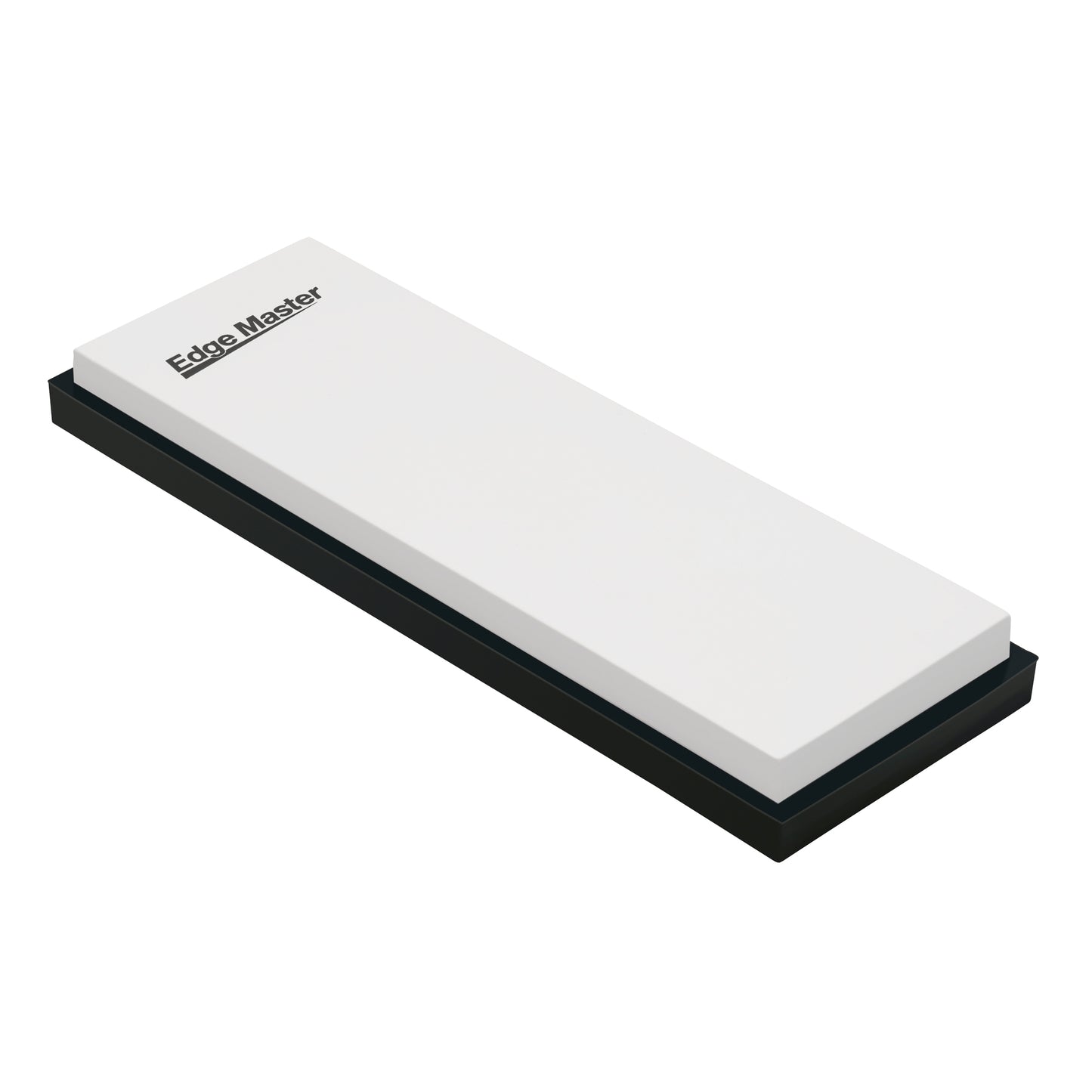 Edge Master whetstone, rectangular white sharpening stone with dark base
