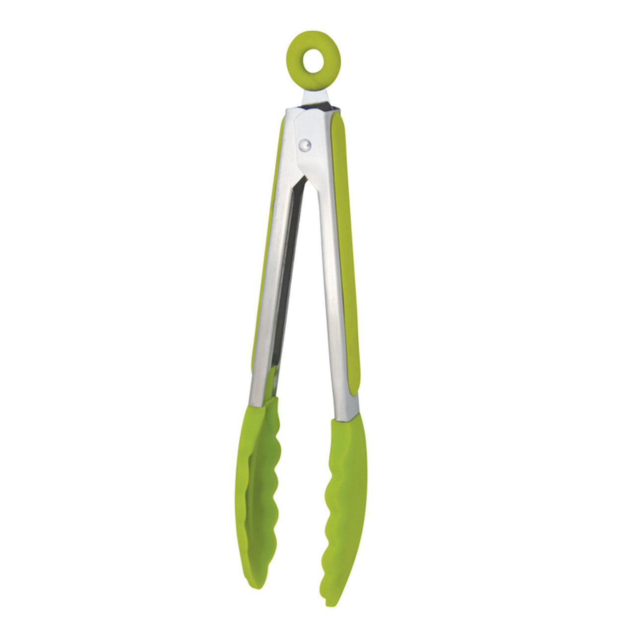 Silicone Tongs With Stainless Steel Handle 23cm - Green