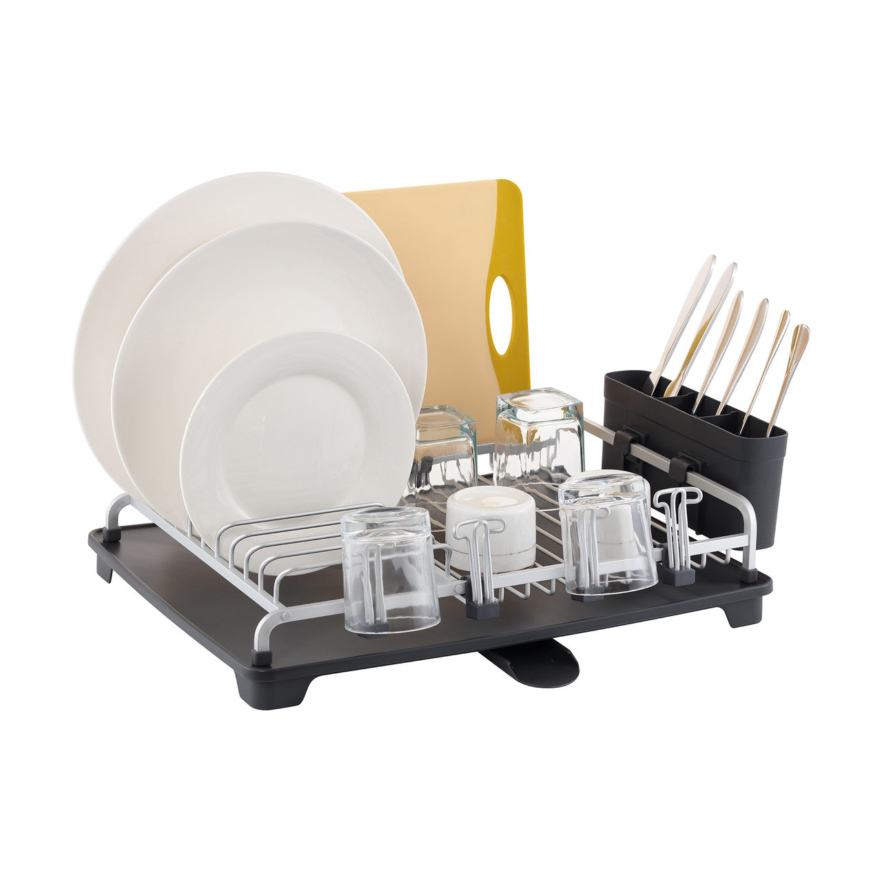 Single Tier Aluminium Dish Rack, with Pot Lid/Choppoing Boarder Holder