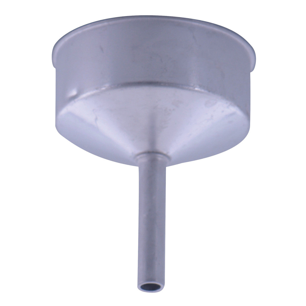Stainless steel coffee funnel with 8.2 cm top and narrow spout