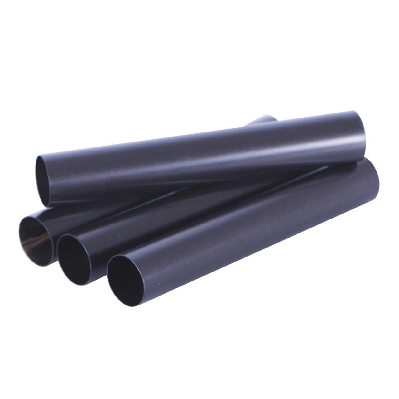 Three black cannoli tubes