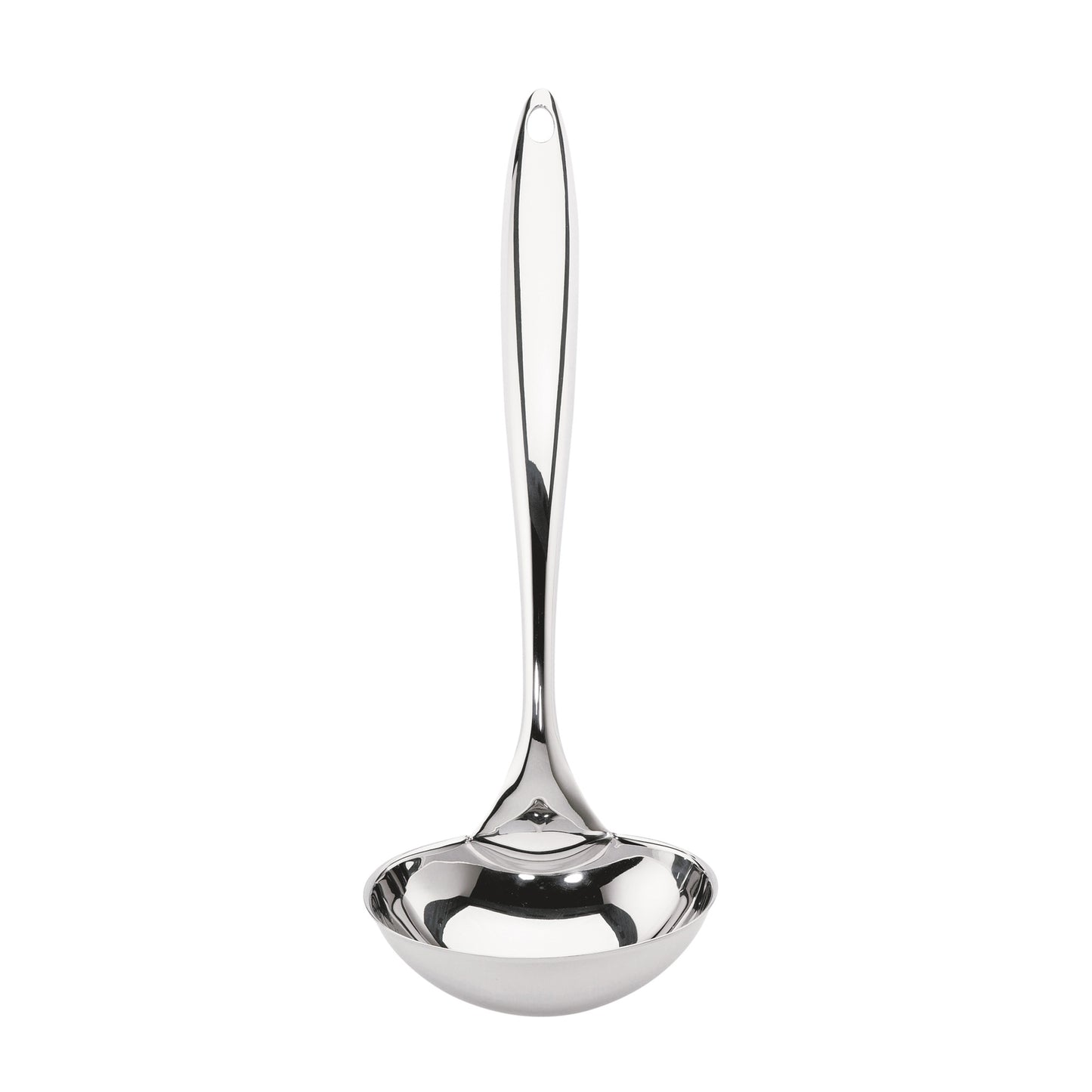 Tempo serving ladle with polished stainless-steel bowl and long handle