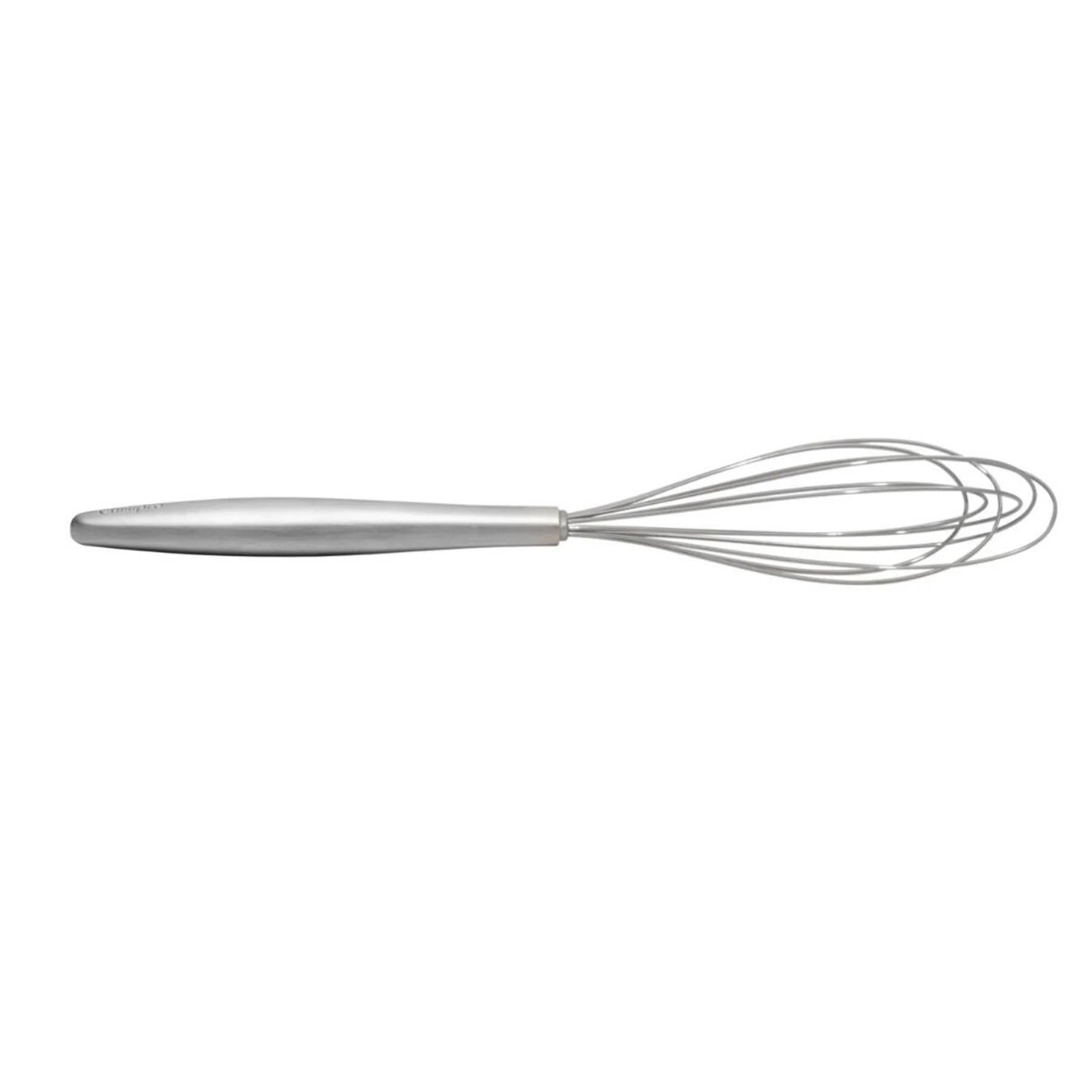 Mini whisk with stainless steel wire loops and long silver handle