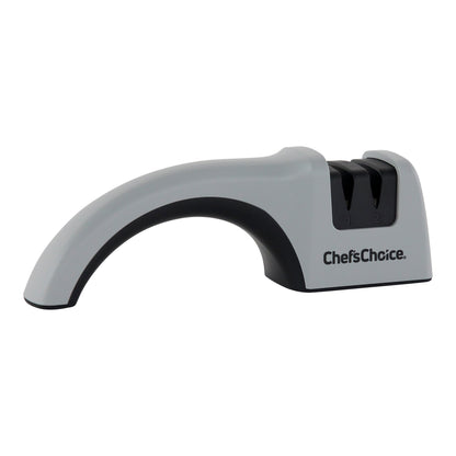 2-stage diamond knife sharpener, gray body with black handle, ChefChoice logo