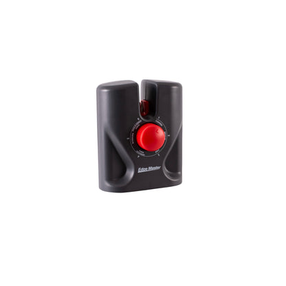 Compact sharpener base with red control dial and front sharpening slot