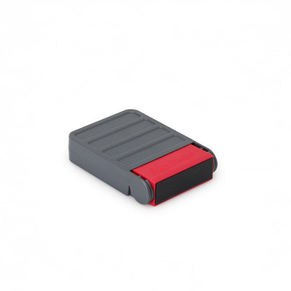 Diamond claw sharpener base with red sharpening tray and dark-gray cover