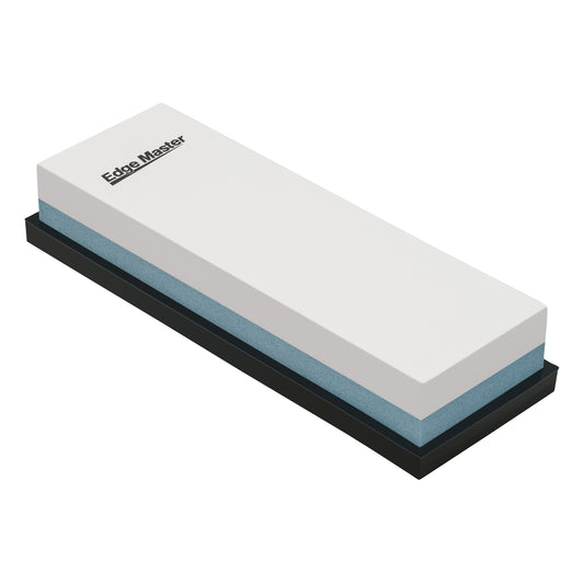 Professional combination whetstone with light gray top and blue sharpening surface