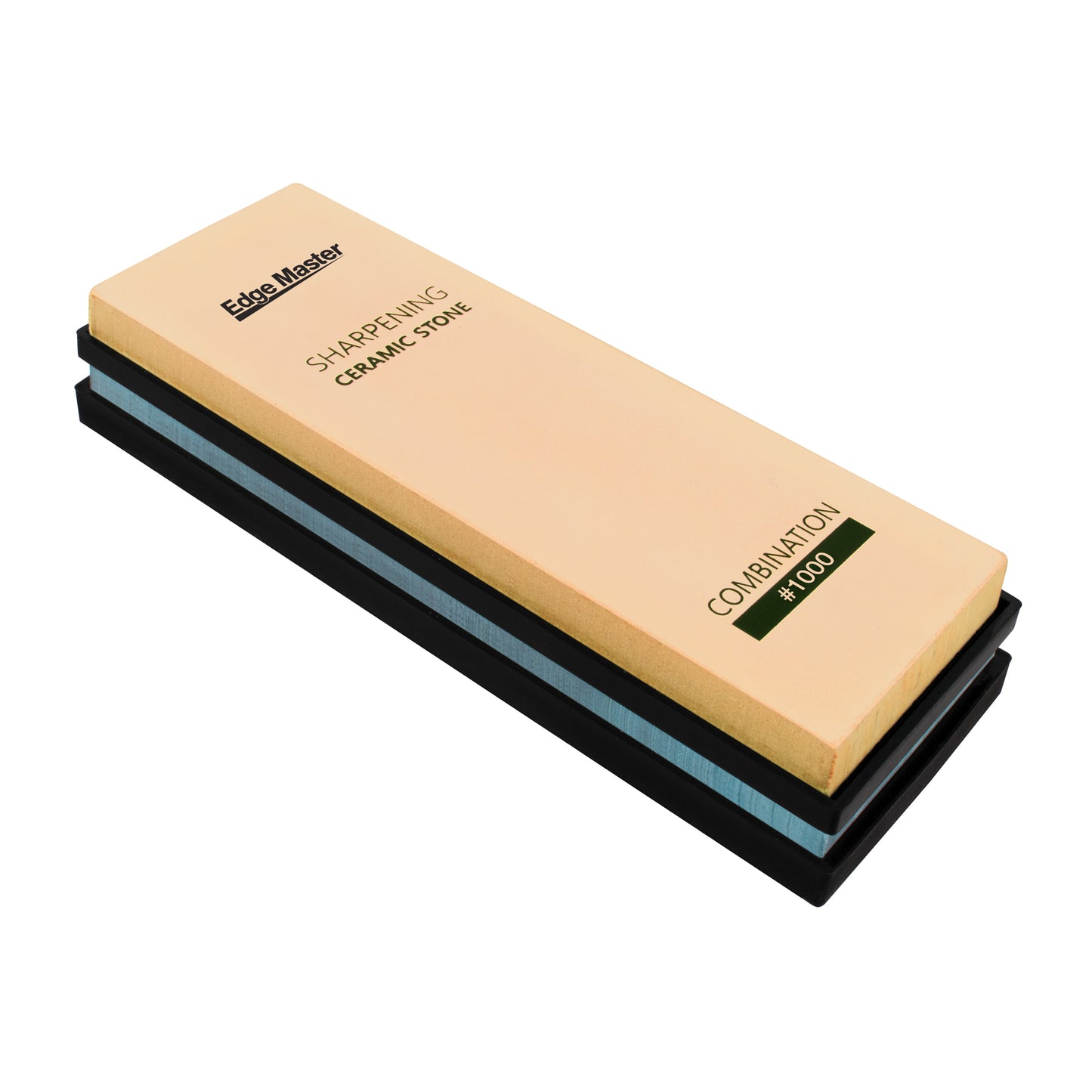 Ceramic combination whetstone with beige ceramic surface and EdgeMaster label, 1000 grit