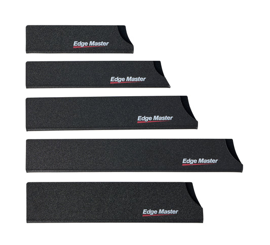 Knife guard set with five black Edge Master blade sleeves