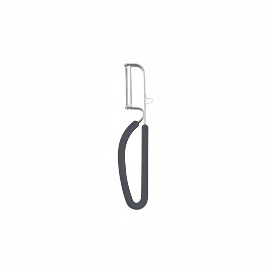 Peeler with black handle on a white background