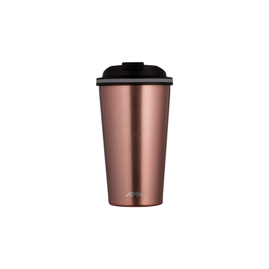 GOCUP double-wall insulated 355ml cup, rose gold with black press-top lid