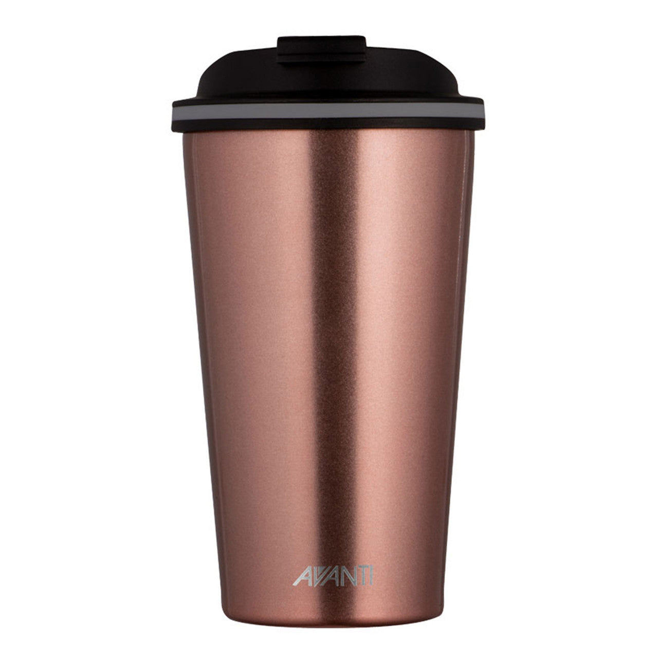Double wall insulated cup, 355ml, rose gold with black flip-top lid