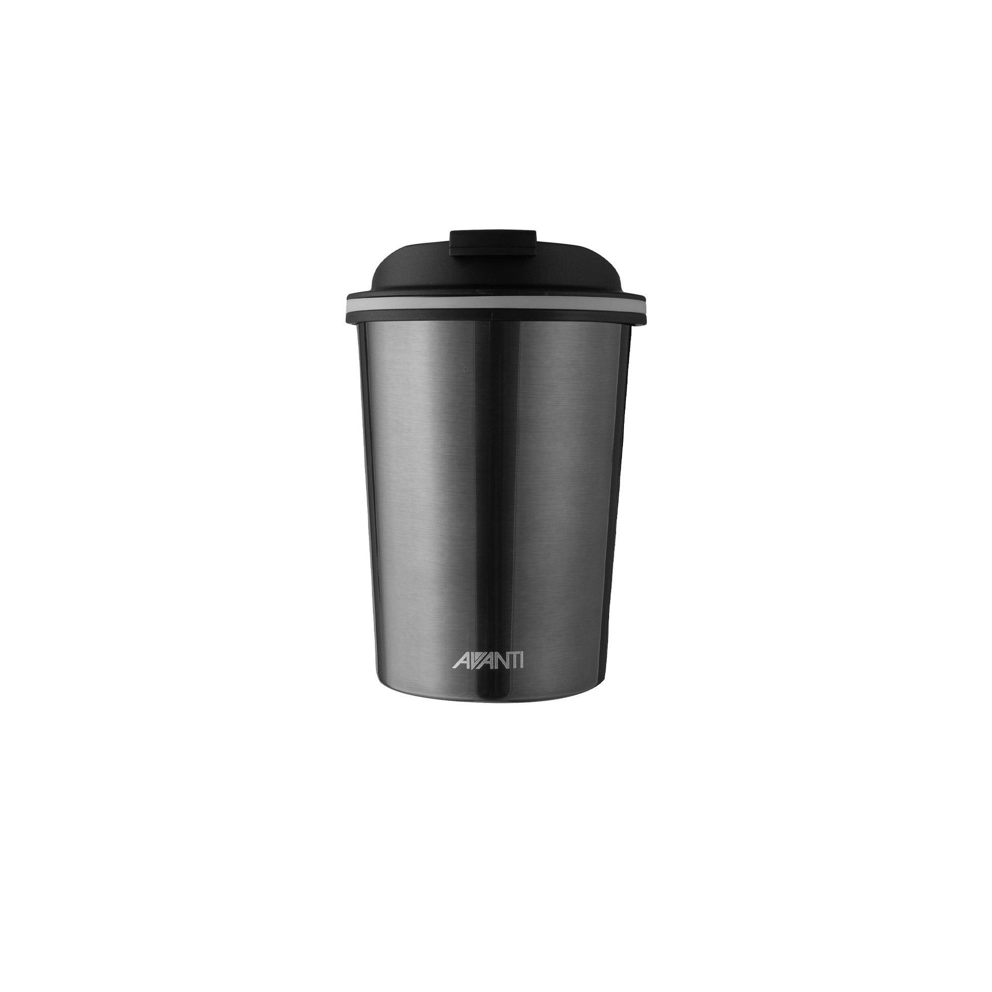 Double-wall insulated cup with lid, 236ml, brushed steel finish
