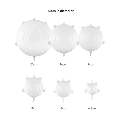 Silicone Food Covers - Set Of 6