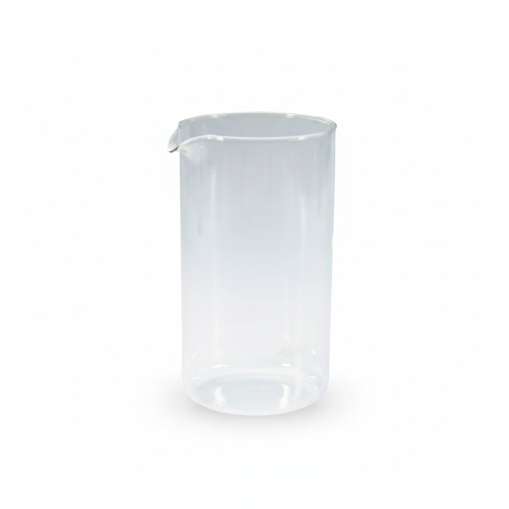 Clear glass beaker on a white background