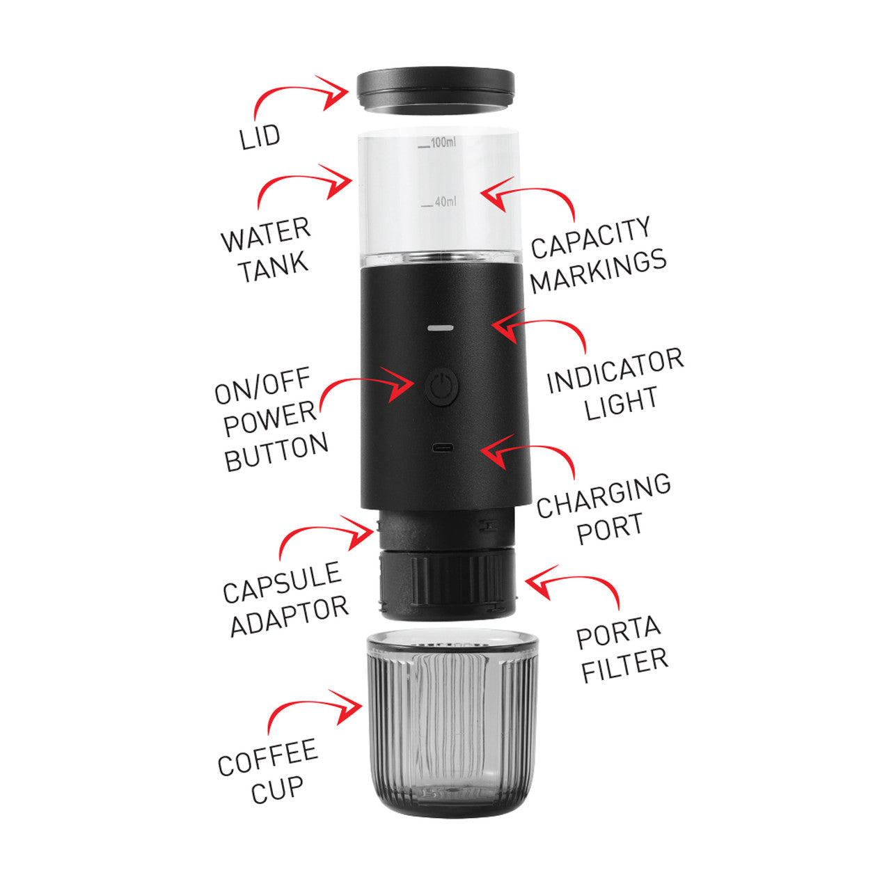 Apex Portable Espresso Coffee Maker with Heating Function