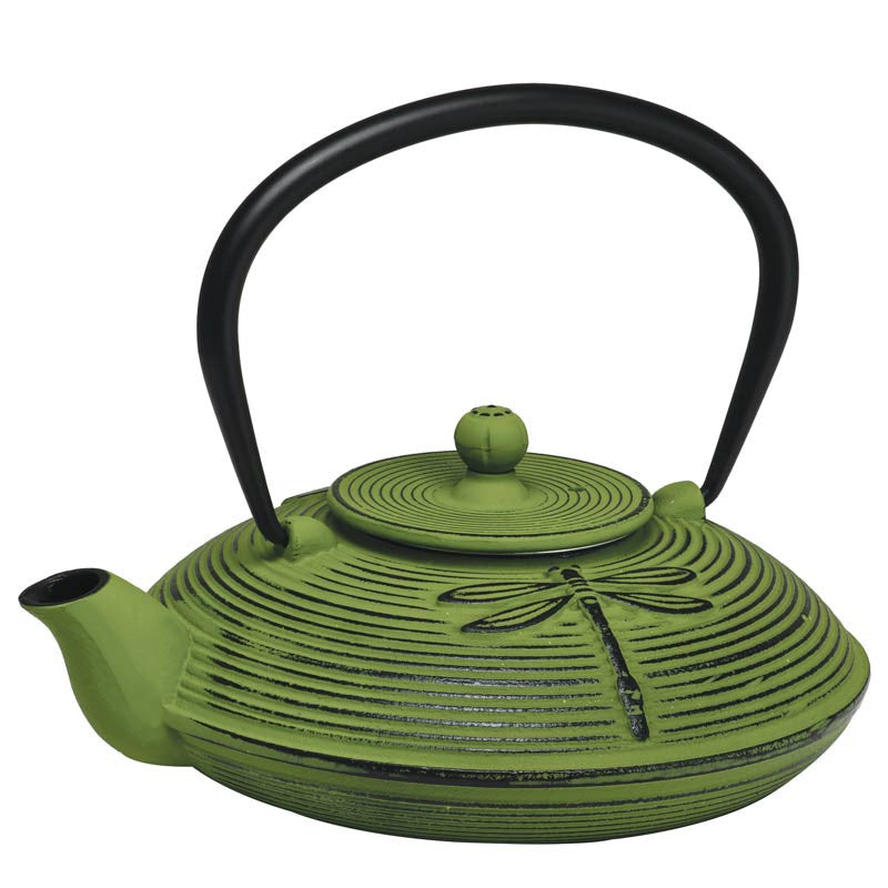 Dragon Fly Cast Iron Teapot - 900ml - Green/Black