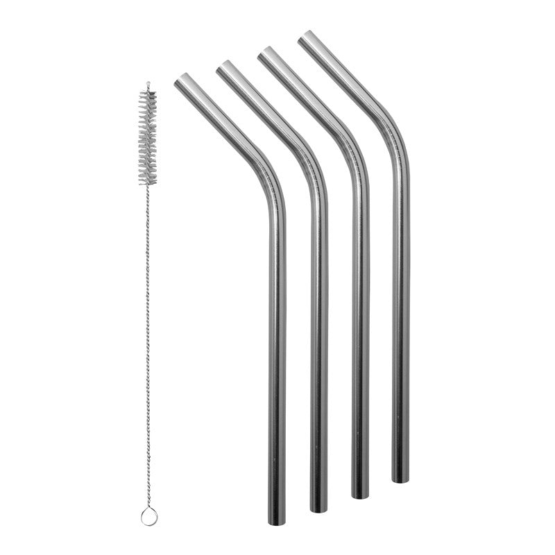 Smoothie Stainless Steel Straws, with Cleaning Brush