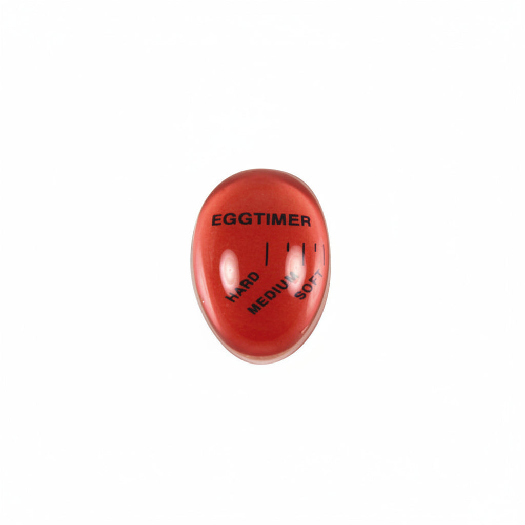 Red egg timer with 'EggTimer' and 'Hard', 'Medium', 'Soft' labels on a white background