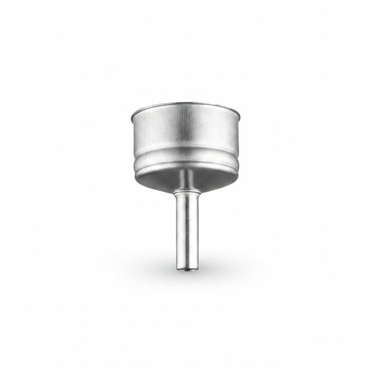 Metallic funnel on a white background