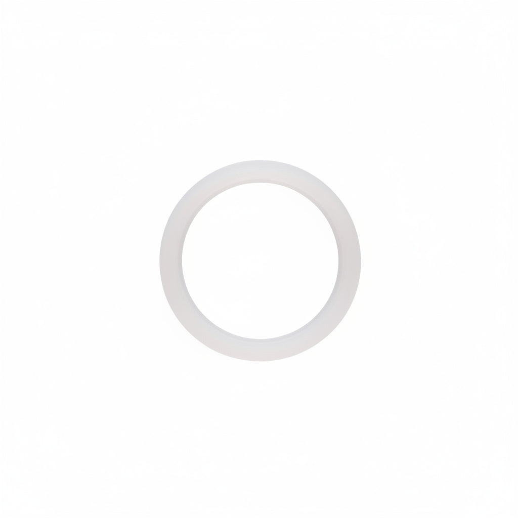 Clear plastic ring on a white background