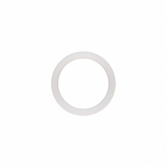 Clear plastic ring on a white background