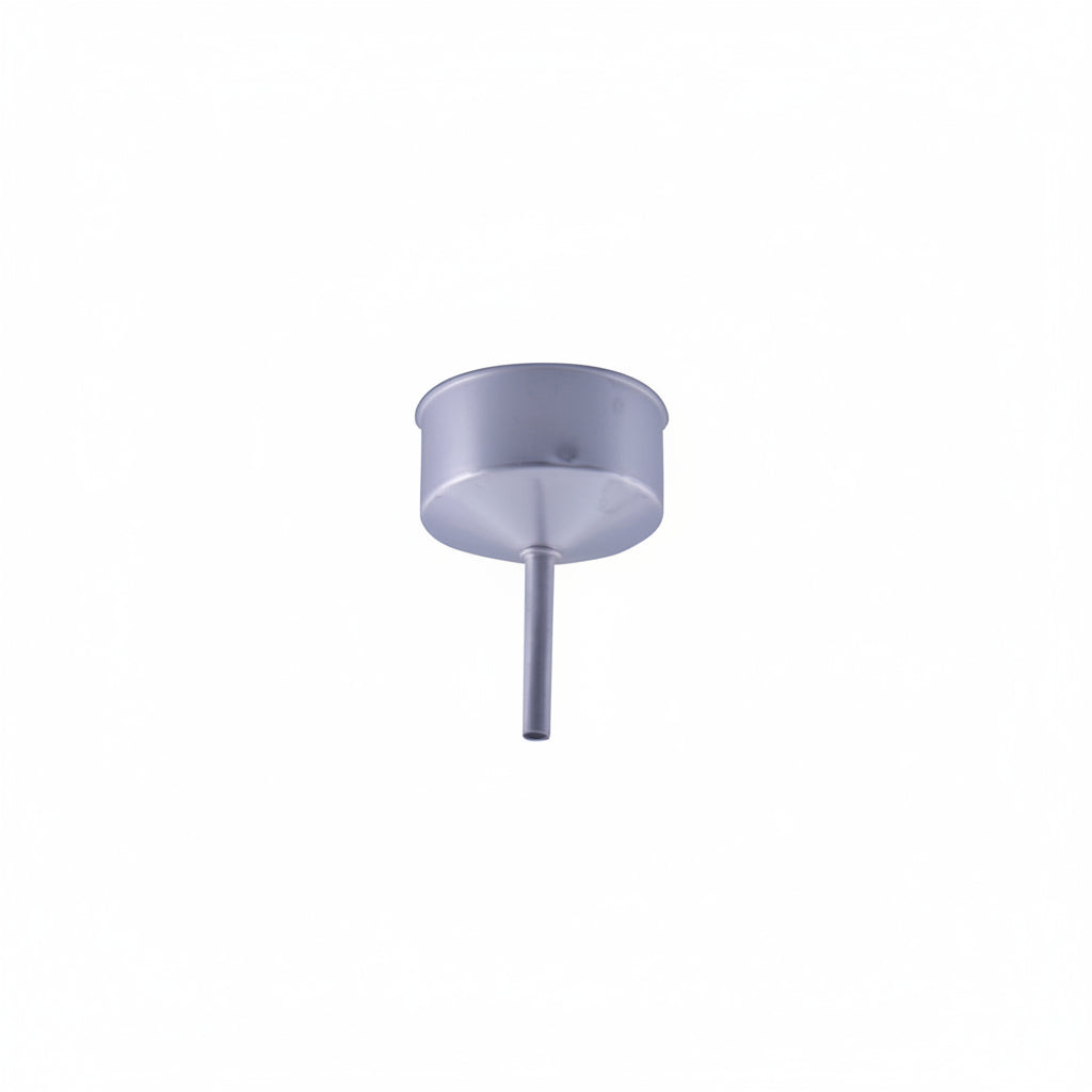 Metallic funnel on a white background