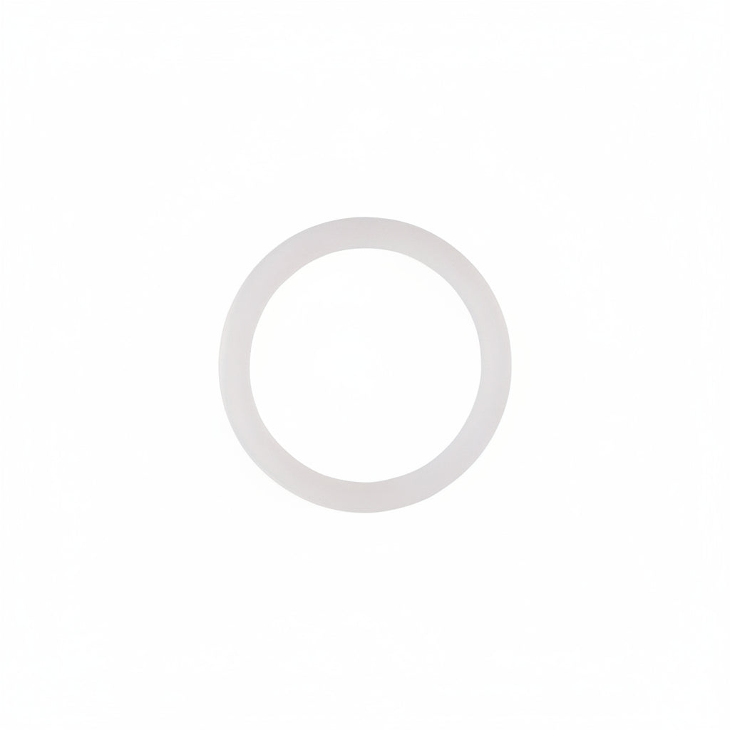 Clear plastic ring on a white background