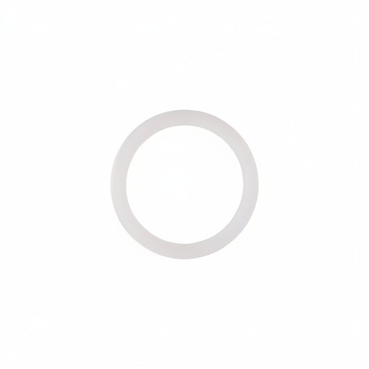 Clear plastic ring on a white background