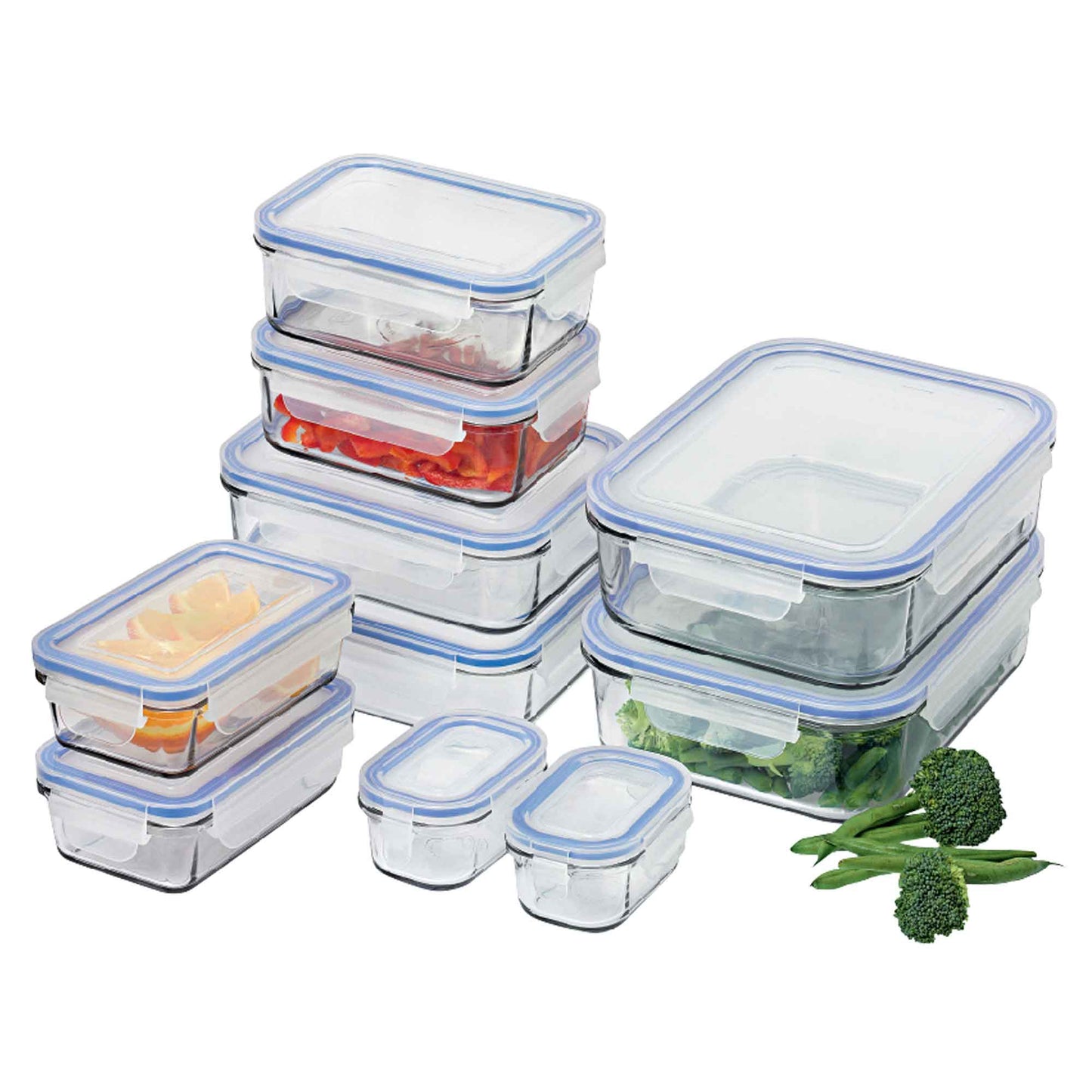 10 Piece Tempered Glass Container Set