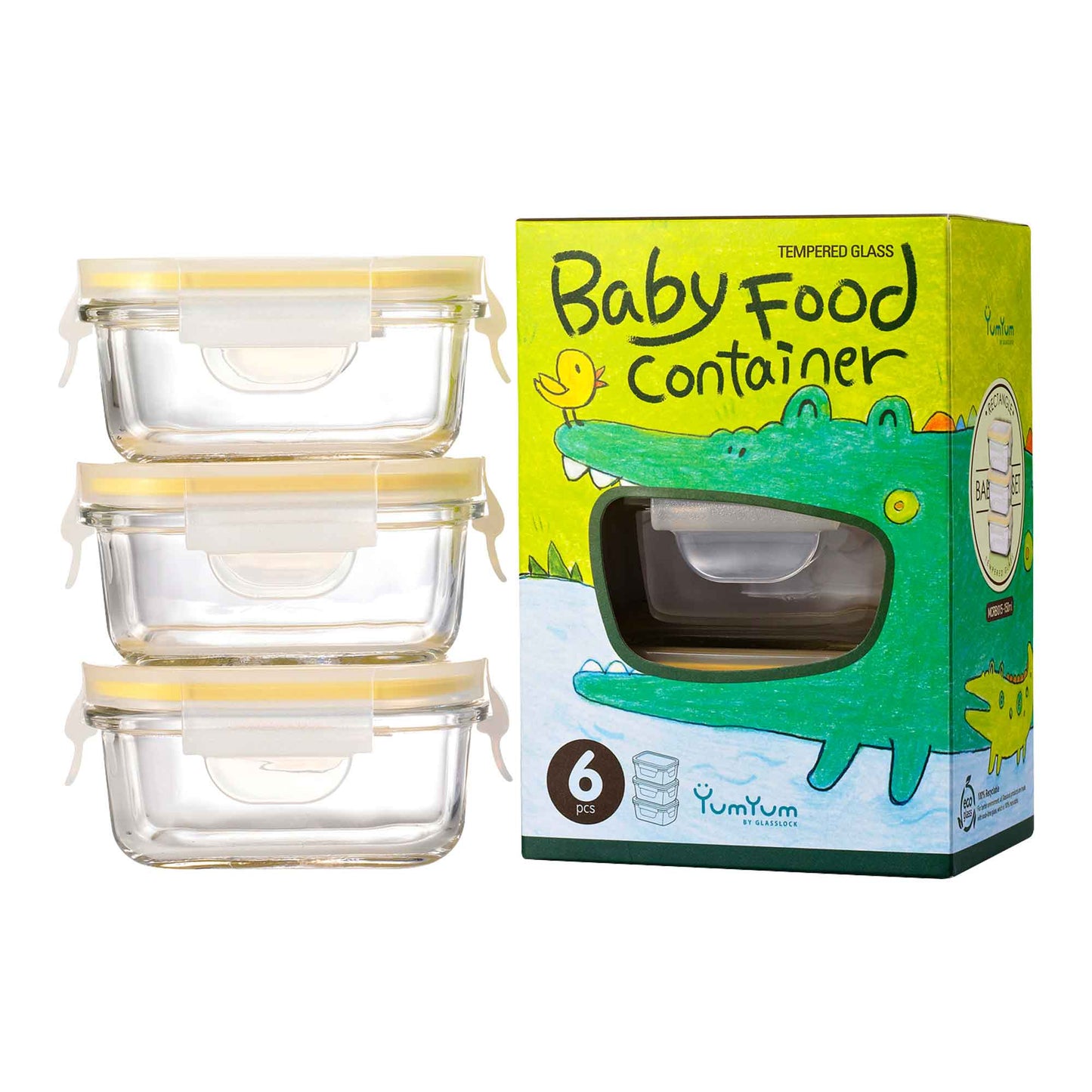 Glasslock 3 Piece Baby Food Container Set