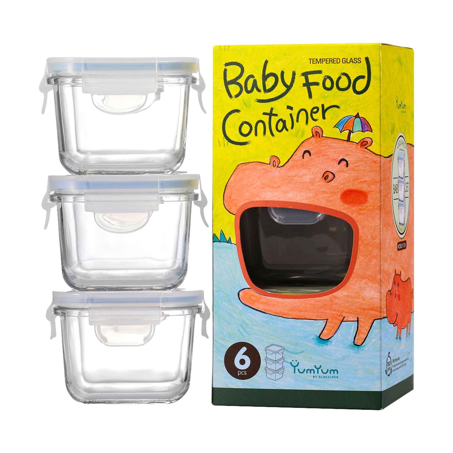 Glasslock 3 Piece Baby Food Container Set