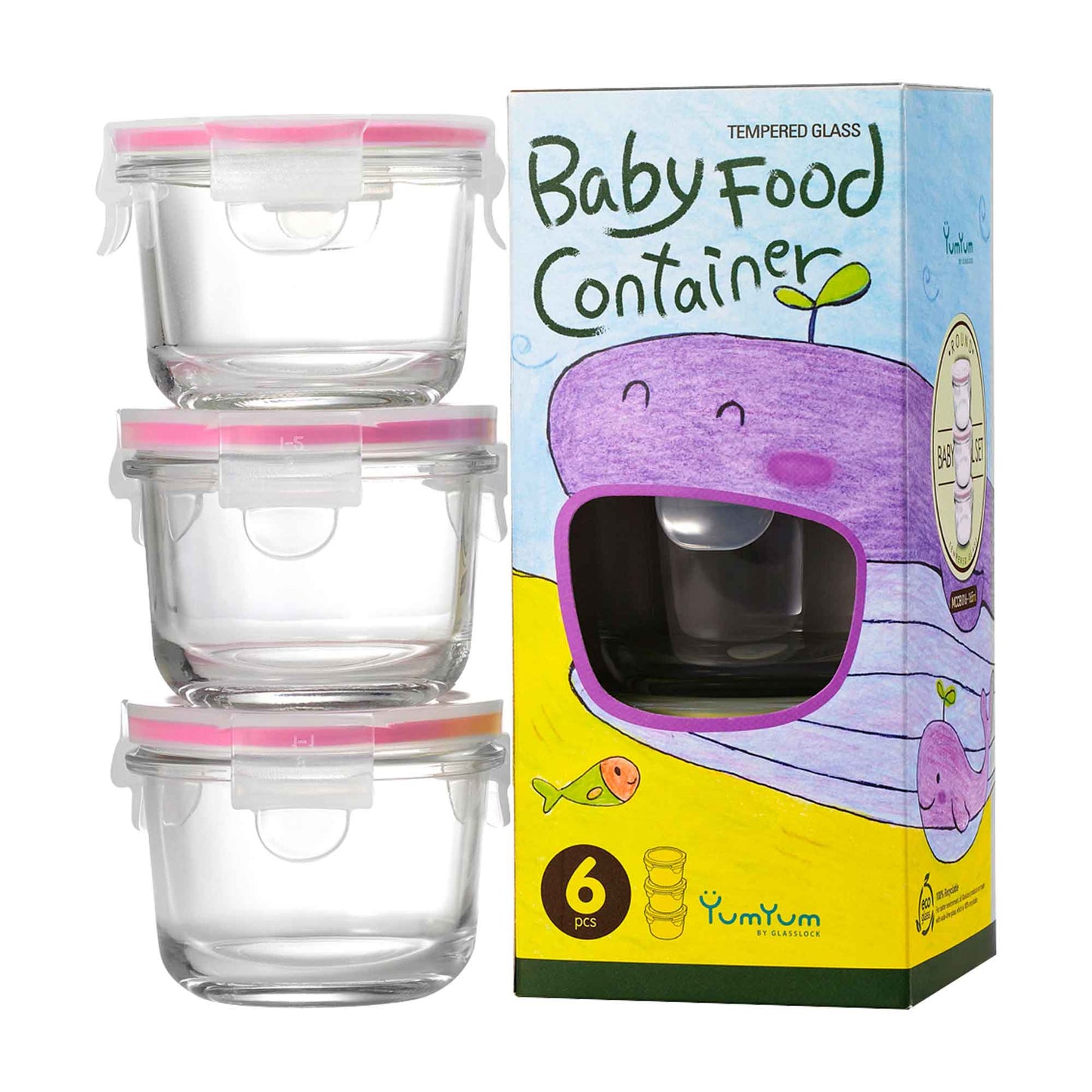 Glasslock 3 Piece Baby Food Container Set