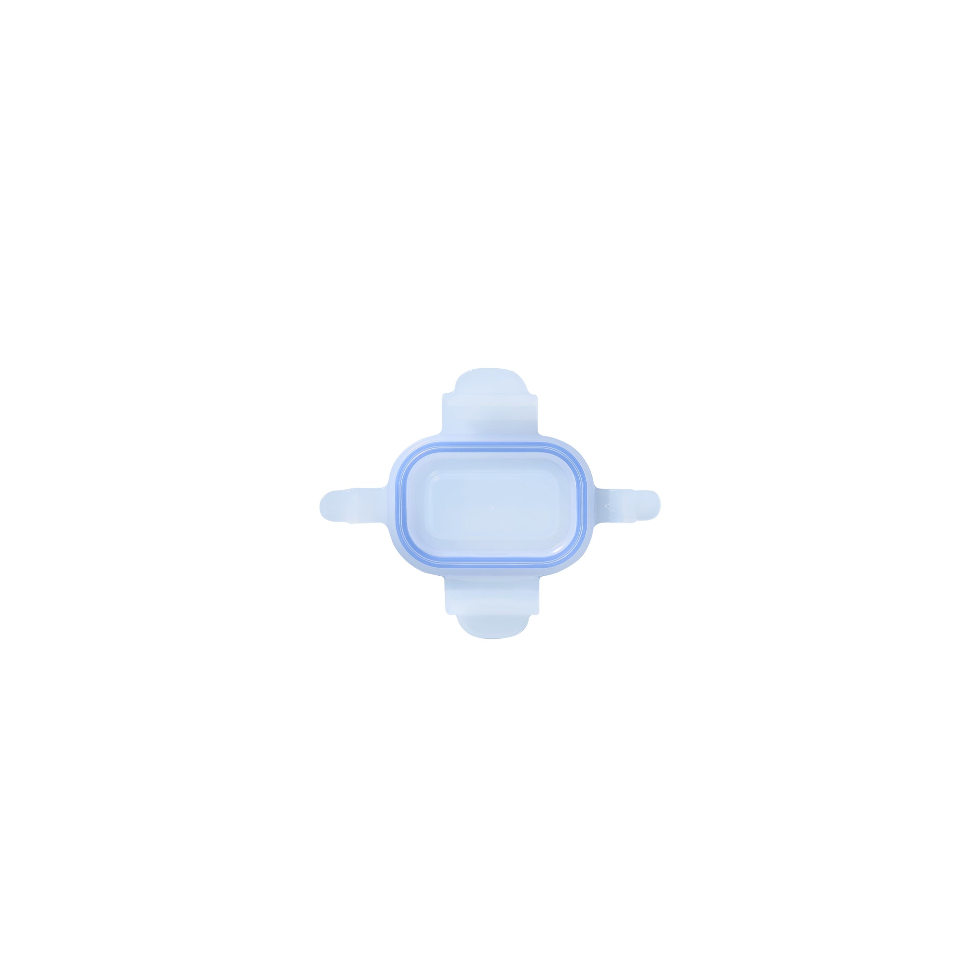 Rectangular replacement lid with light-blue silicone frame and clear center window
