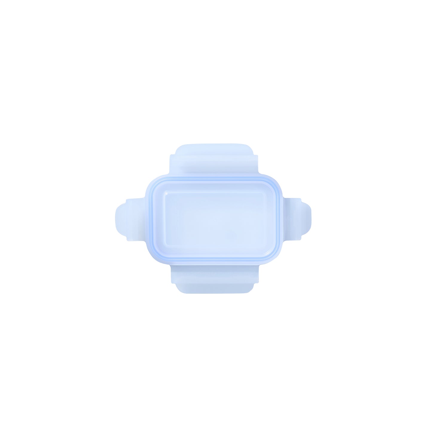 Rectangular replacement lid with light-blue silicone frame and clear rectangular panel