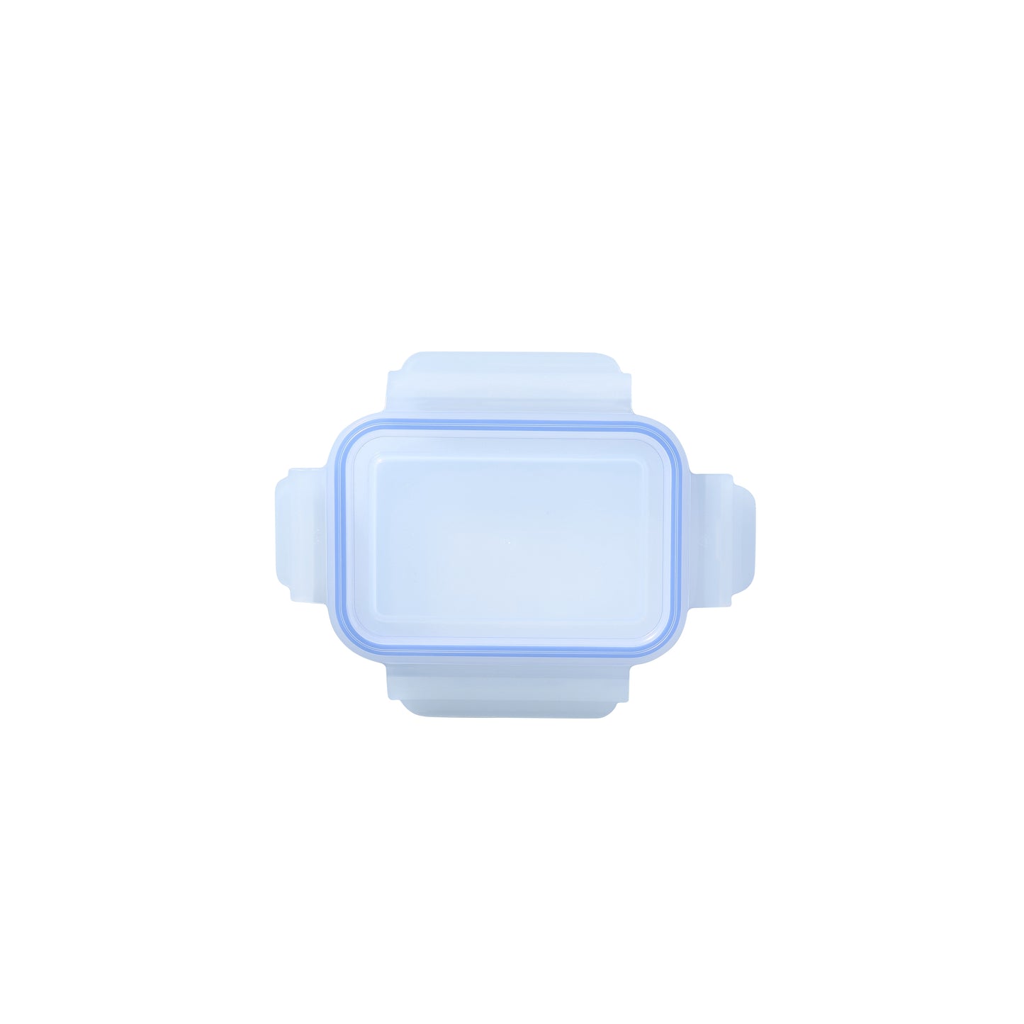 Rectangular replacement lid with light-blue silicone handles and transparent center