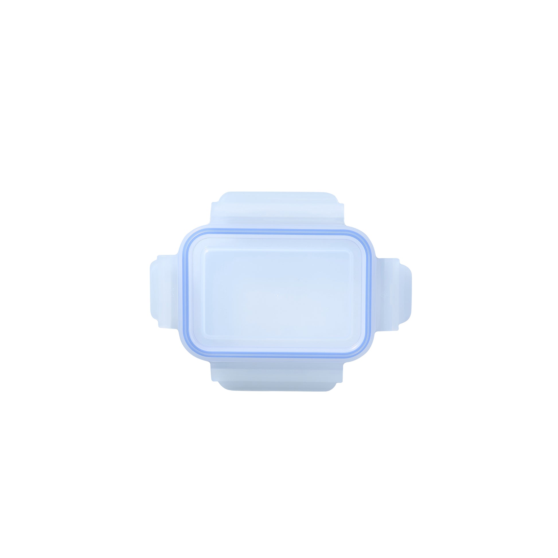 Rectangular replacement lid with light-blue silicone handles and transparent center
