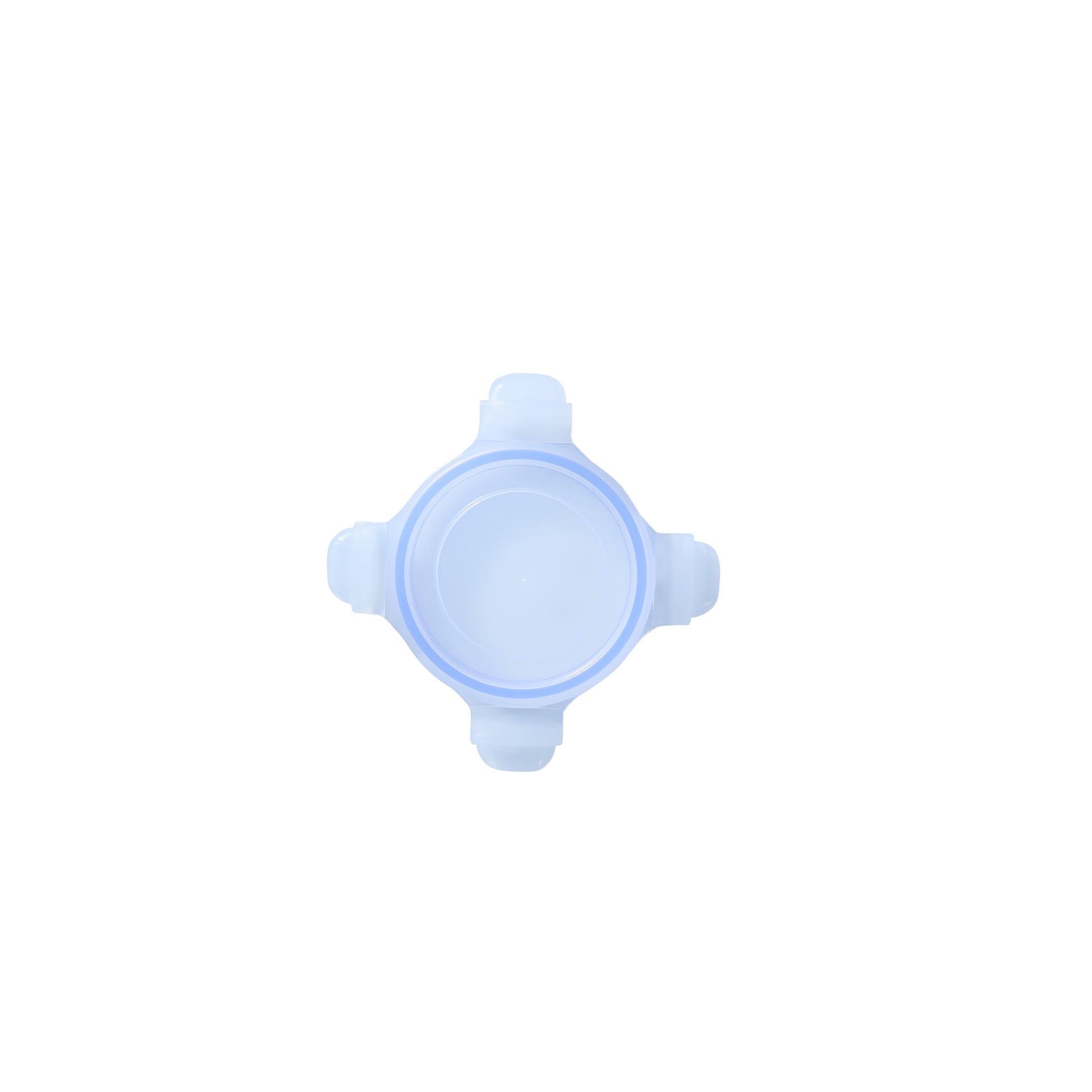 Glasslock round replacement lid with blue edge and side grip handles