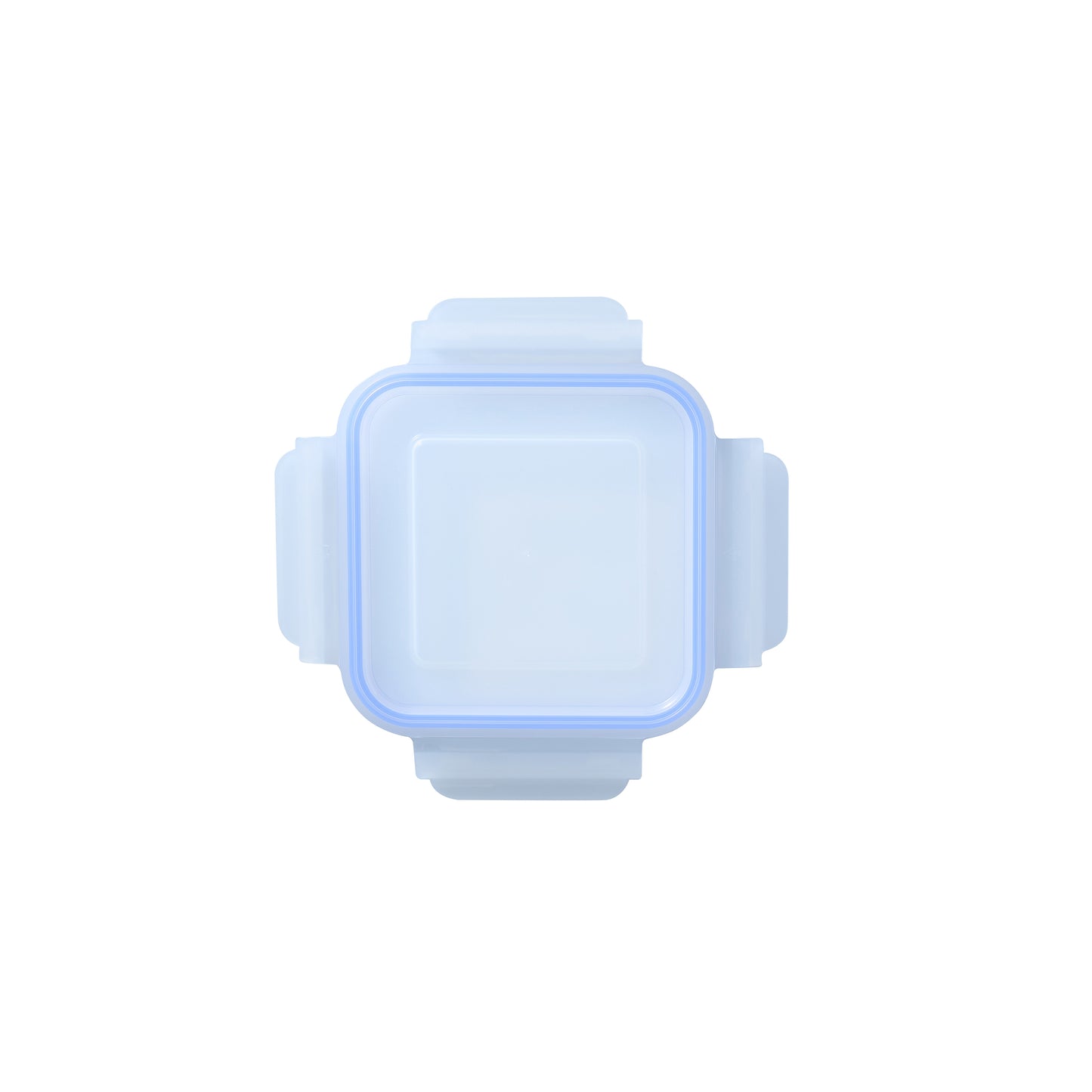 Square replacement lid, light blue translucent with side clip grips
