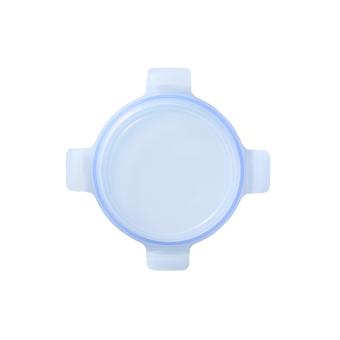 Glasslock round mixing bowl replacement lid, light blue translucent with four side grips