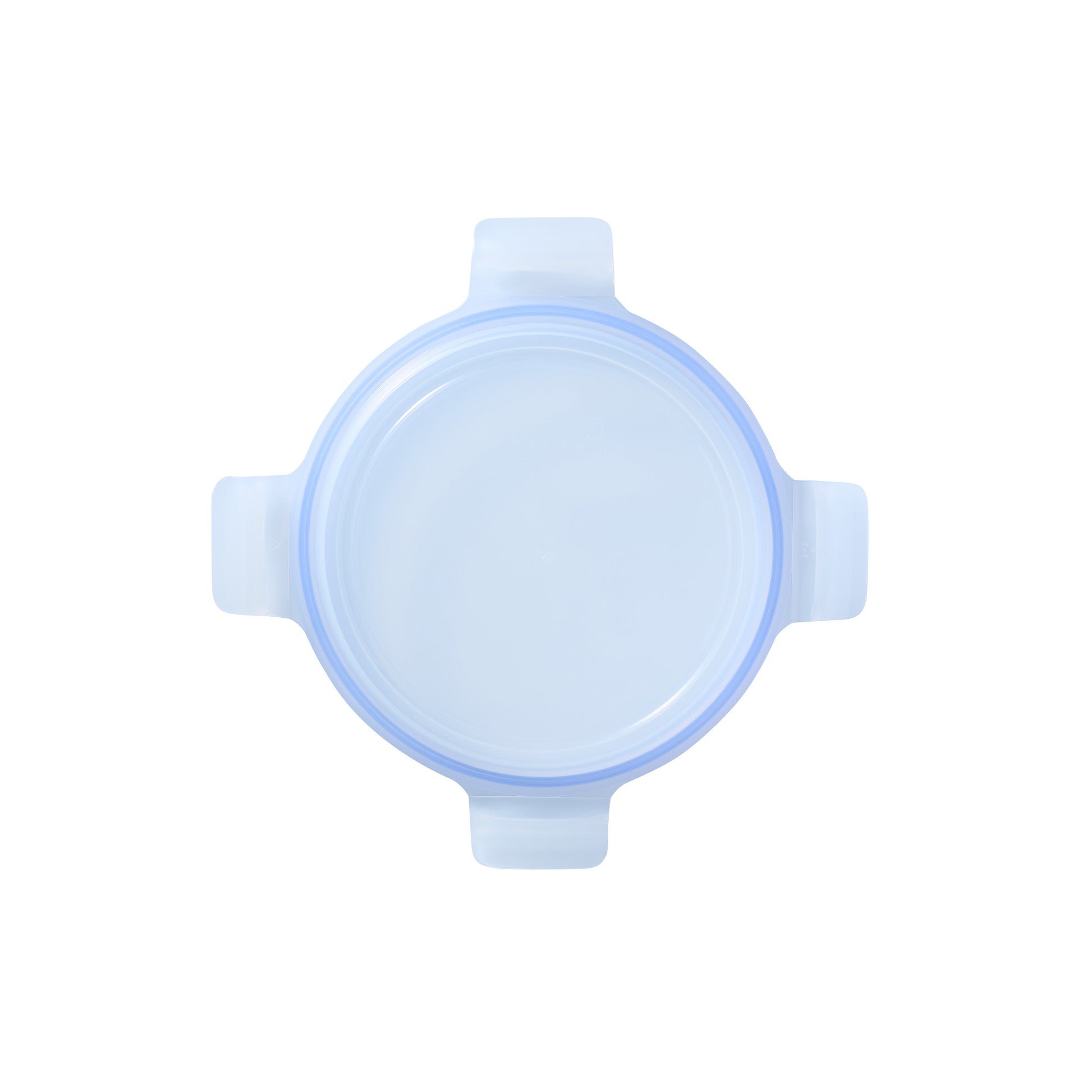 Glasslock round mixing bowl replacement lid, light blue translucent with four side grips