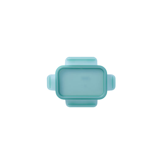 Translucent teal rectangle replacement lid with side grip tabs