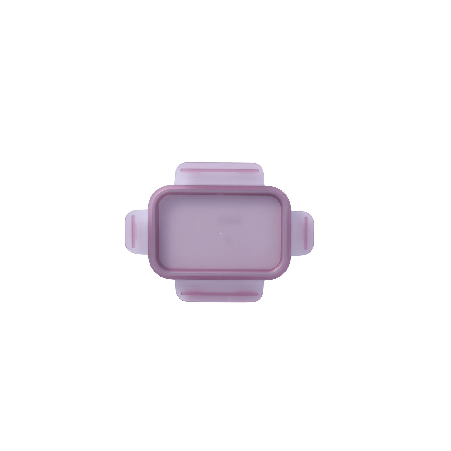 Translucent pink rectangle replacement lid with side grip tabs