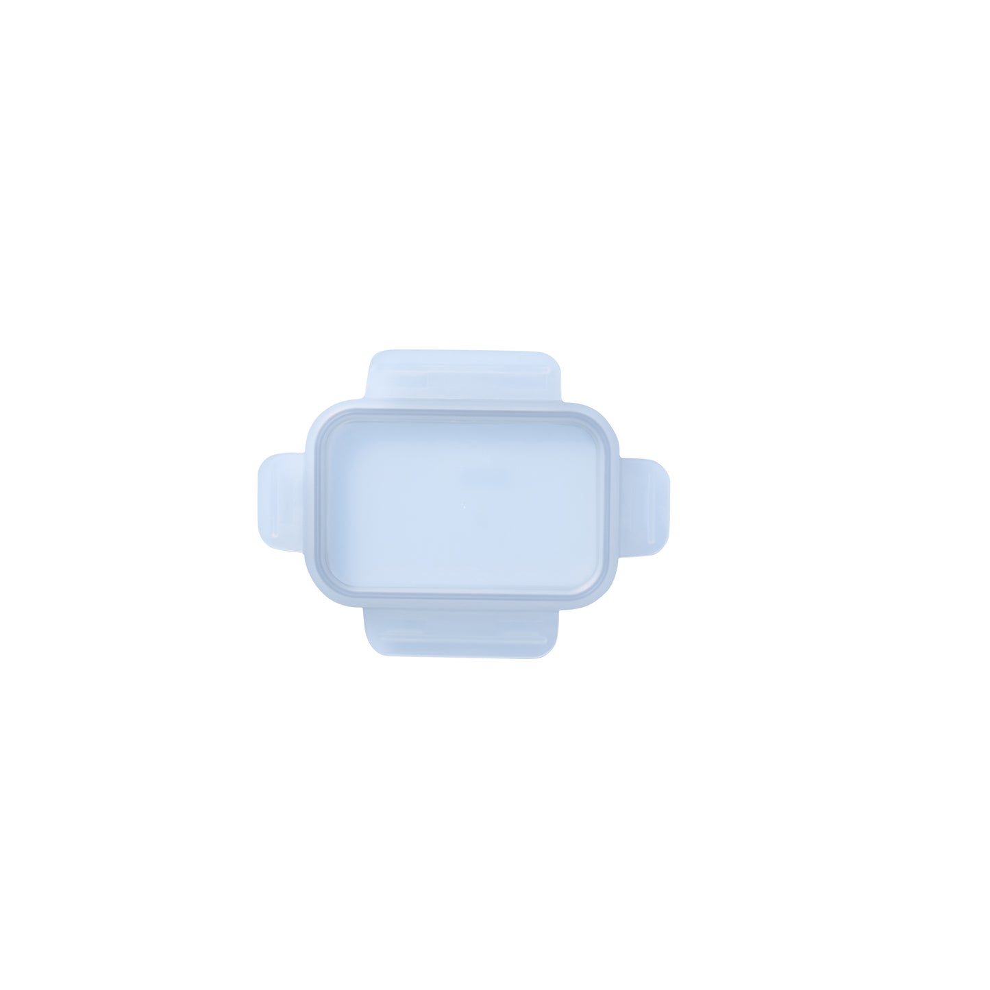 Translucent light blue rectangle replacement lid with snap tabs