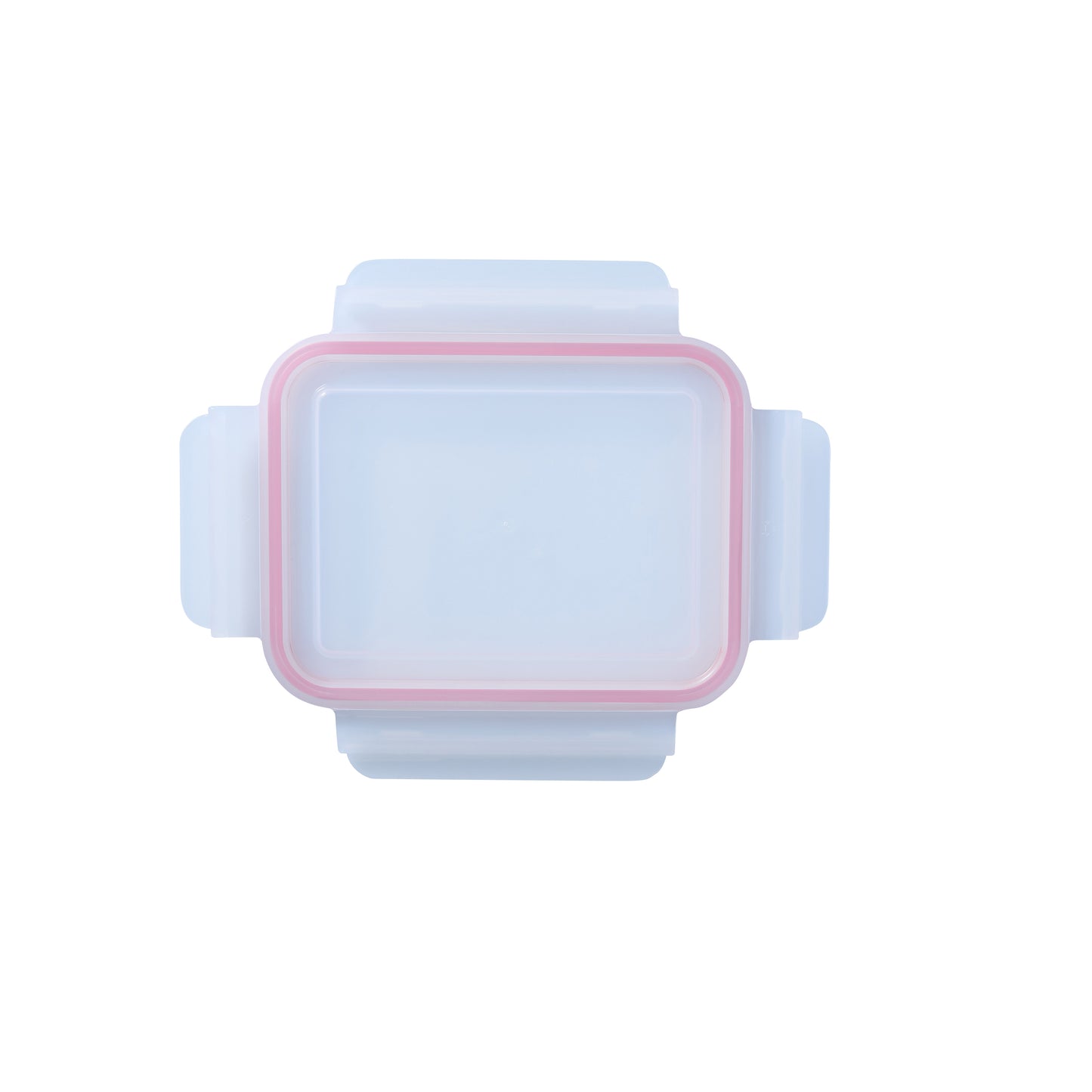 Rectangular replacement lid with red-pink edge trim, translucent center, and locking clips