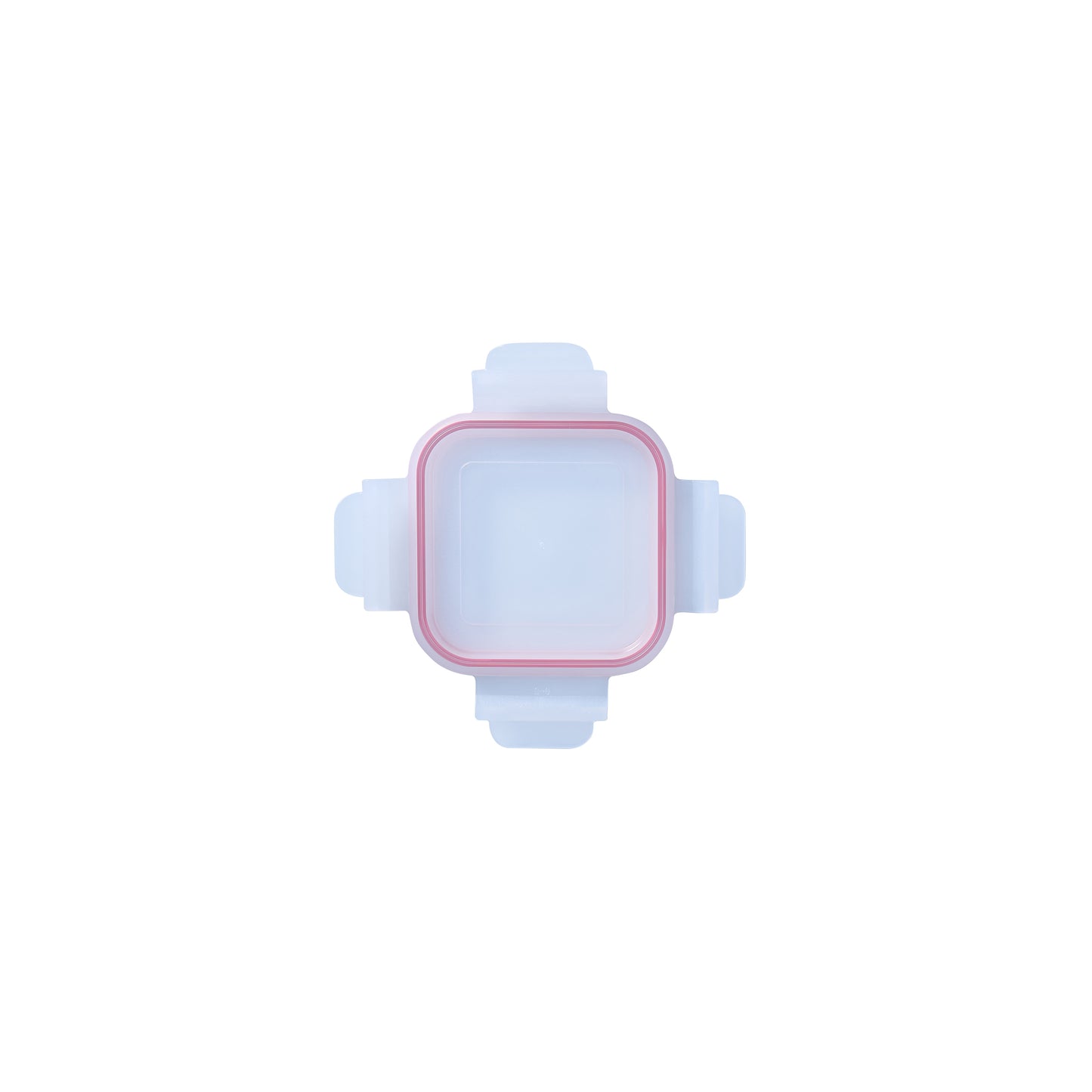 Glasslock square replacement lid with red rim and translucent cover, snap-lock handles