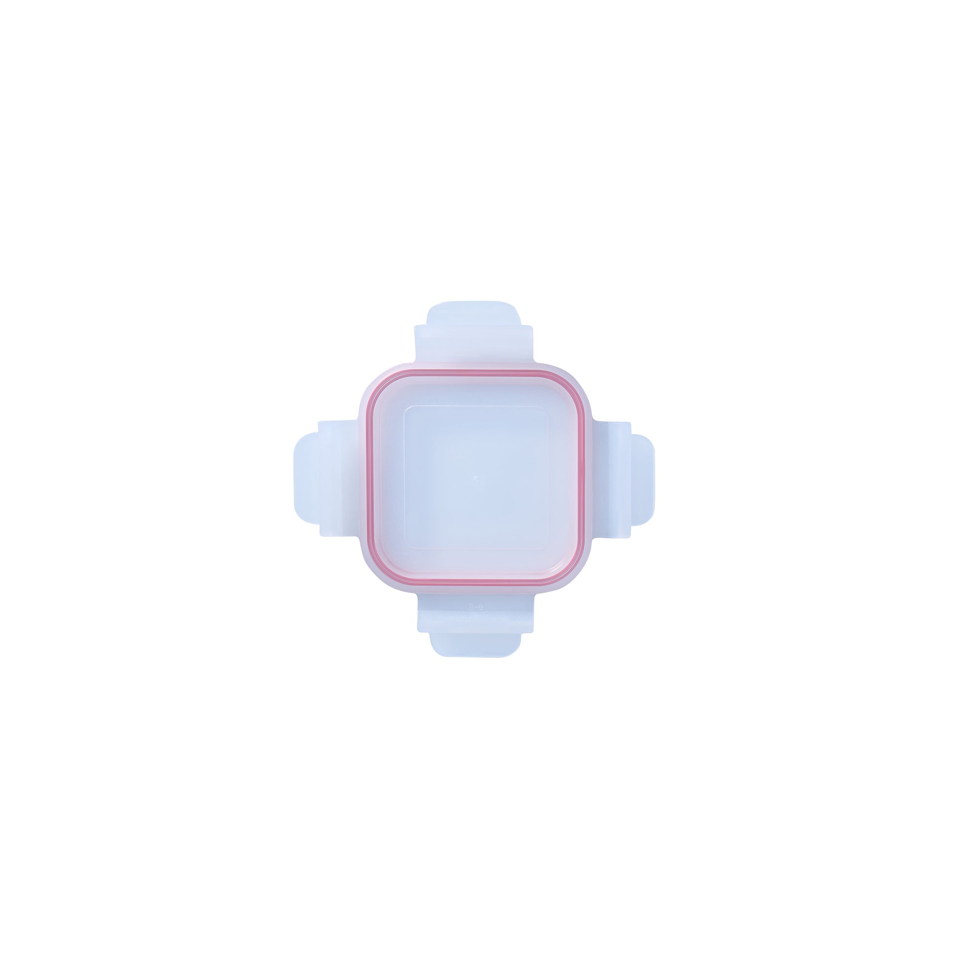 Glasslock square replacement lid with red rim and translucent cover, snap-lock handles