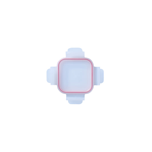 Glasslock square replacement lid with red rim and translucent cover, snap-lock handles