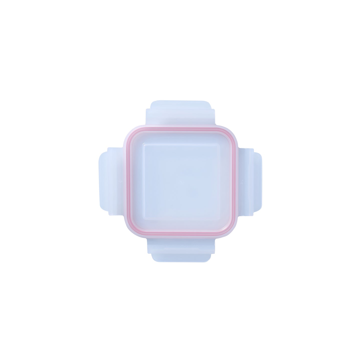 Glasslock square replacement lid, red edge with clear center and side snap tabs