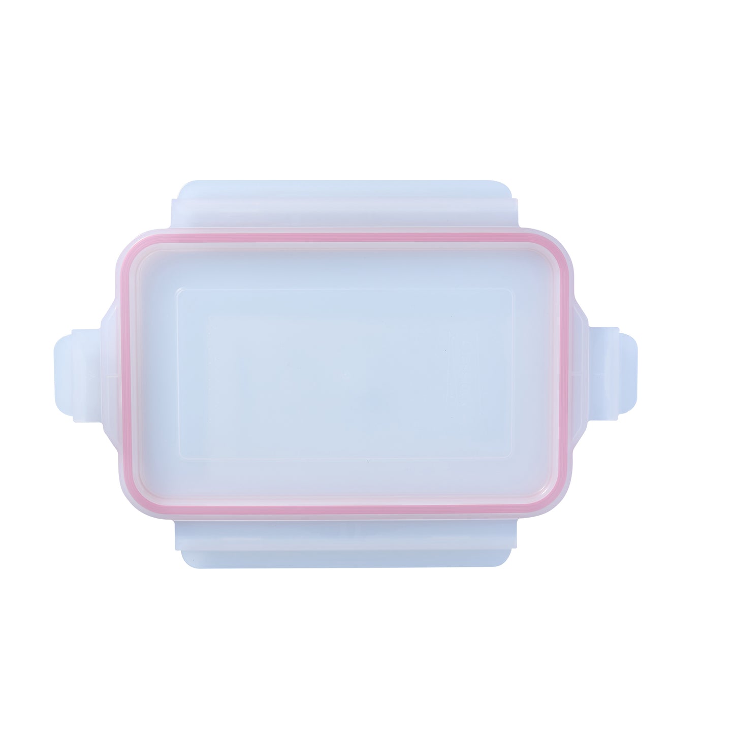 Red-rimmed rectangle replacement lid with clear glass insert for baking dish